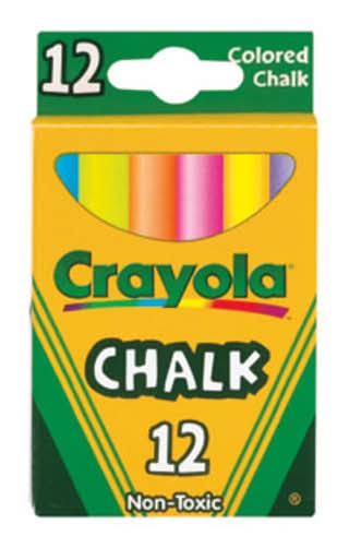 Crayola® Colored Chalk, 3-5/16", Assorted Colors, Box Of 12 Pieces