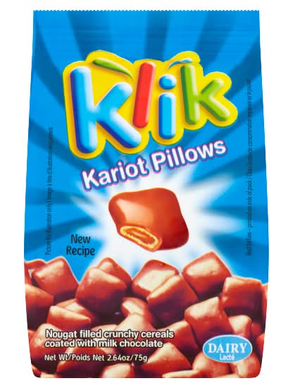 Klik Milk Chocolate, Kariot Pillows (75g)