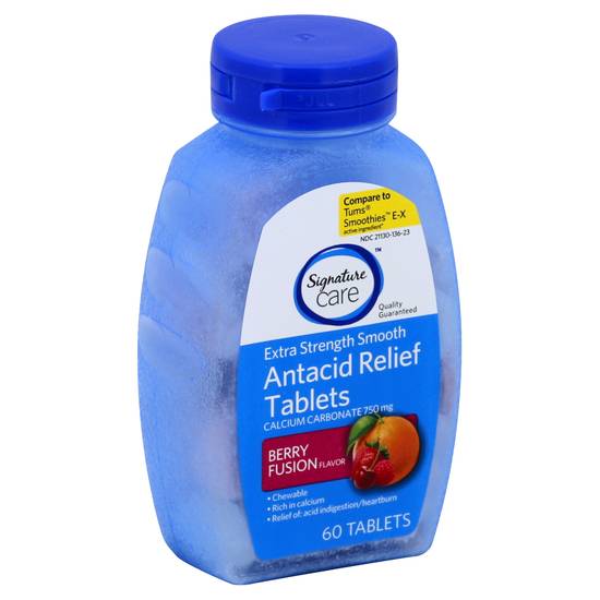 Signature Care Berry Infusion Flavor Antacid Relief (60 ct)