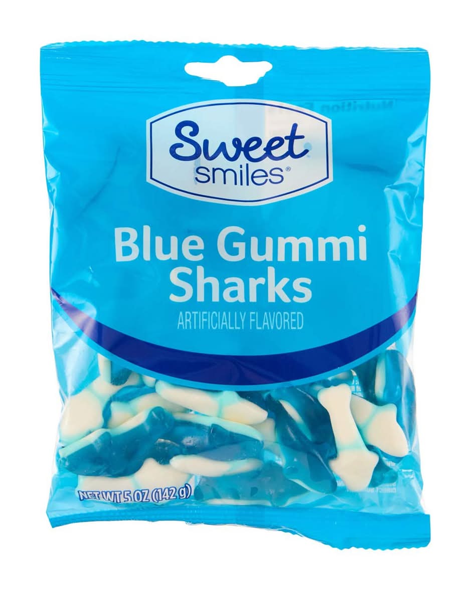 Sweet Smiles Blue Gummi Sharks 6 Oz