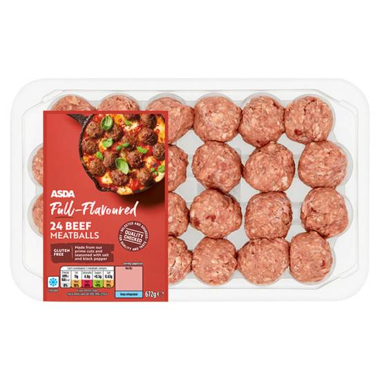 ASDA Full-Flavoured 24 Beef Meatballs 672g
