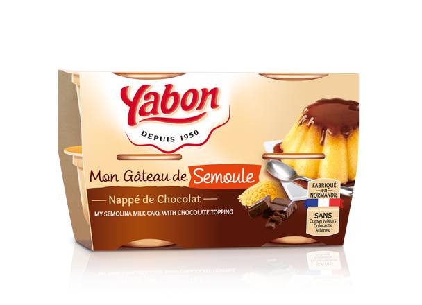 Yabon - Gâteau de semoule au nappé de chocolat (4 pièces)