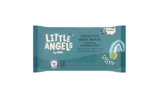 Asda Little Angels Sensitive 60 Baby Wipes