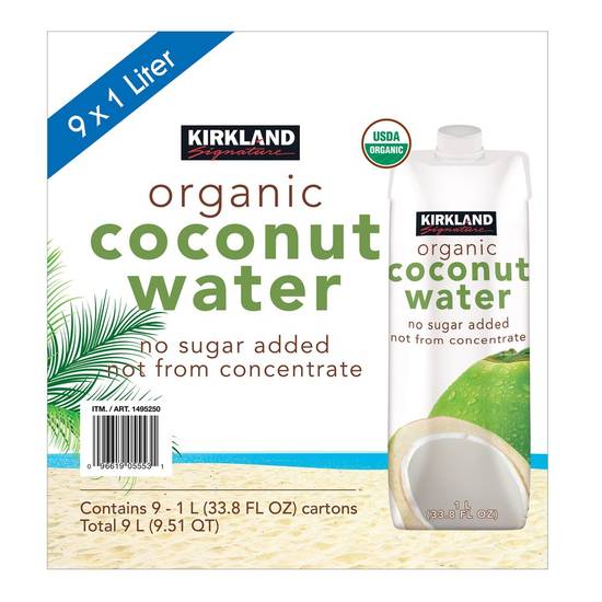 Kirkland Signature Organic Coconut Water (9 pack, 1 L)