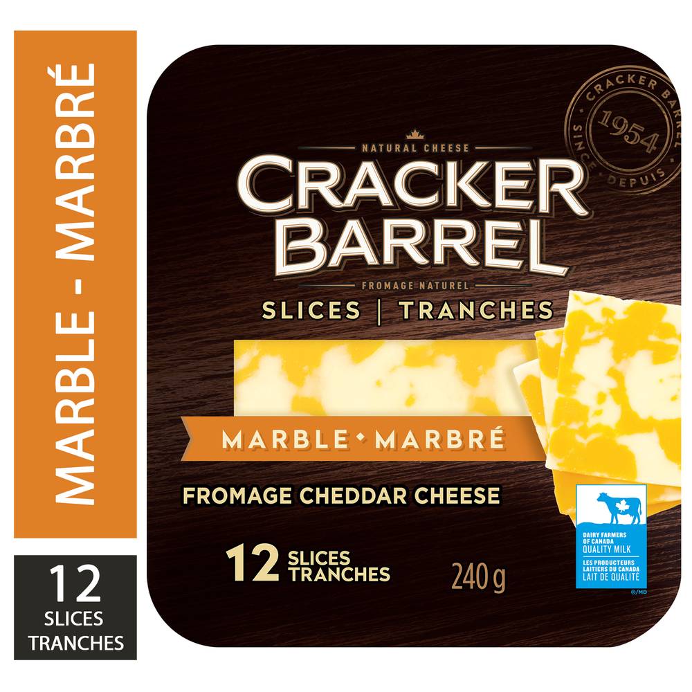 Cracker Barrel Marble Cheddar Cheese Slices (240 g)