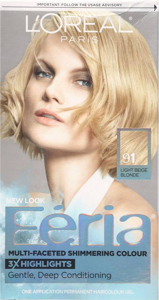 L'oréal Feria 91 Light Beige Blonde Permanent Hair Color