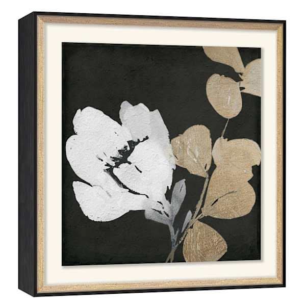 Glass Framed Floral Print Wall Art, 19"