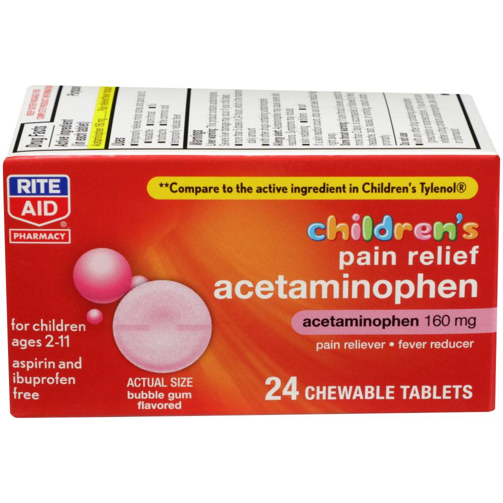 Rite Aid Children's Pain Relief Acetaminophen 160mg Chewable Tablets