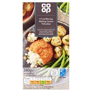 Co-op 2 Cod Mornay Melting Centre Fishcakes 240g