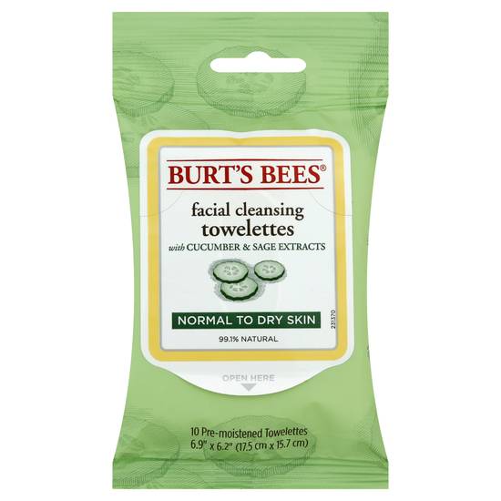 Burt's Bees Normal To Dry Skin Facial Burts Towelettes (10 ct)