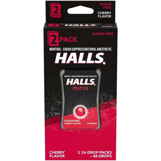 Halls Minis Cherry Flavor Sugar Free Cough Drops (2 ct)