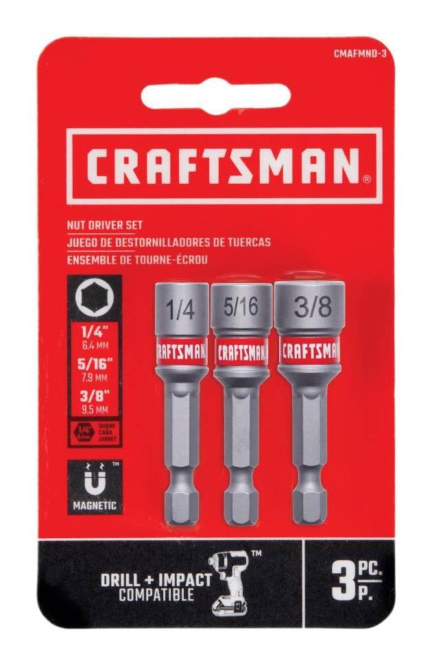 CRAFTSMAN 1/4-in x 1-15/16-in Nutsetter Impact Driver Bit Set 3 -Piece | CMAFMND-3