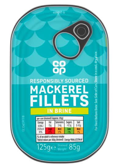 Co-op Mackerel Fillets in Brine (125g)