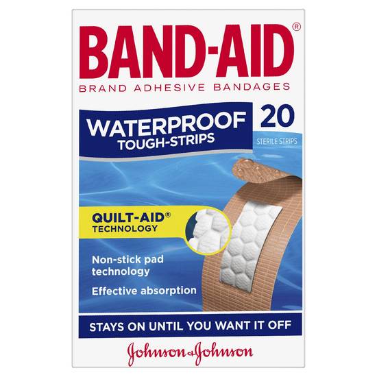 Band-aid Waterproof Tough Strips (20 Pack)