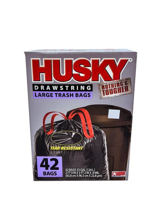 Husky Drawstring Large Trash Bags - 33 Gallon