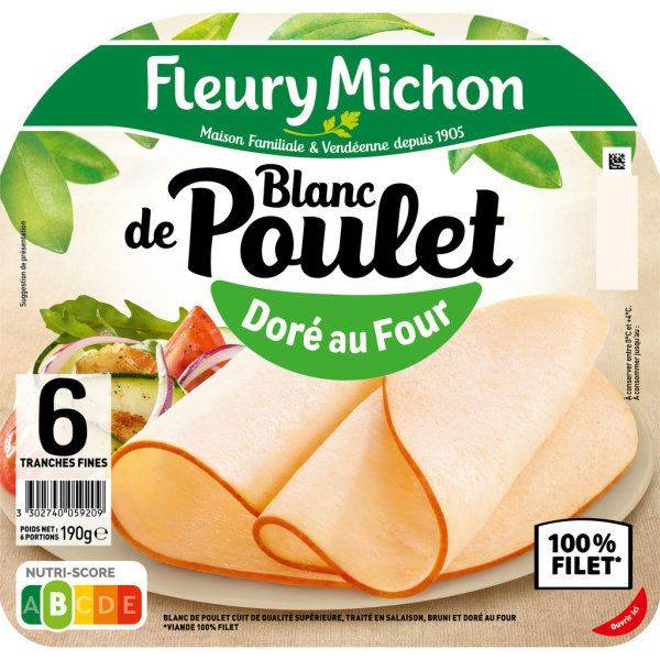 Fleury Michon - Blanc de poulet doré au four (190g)