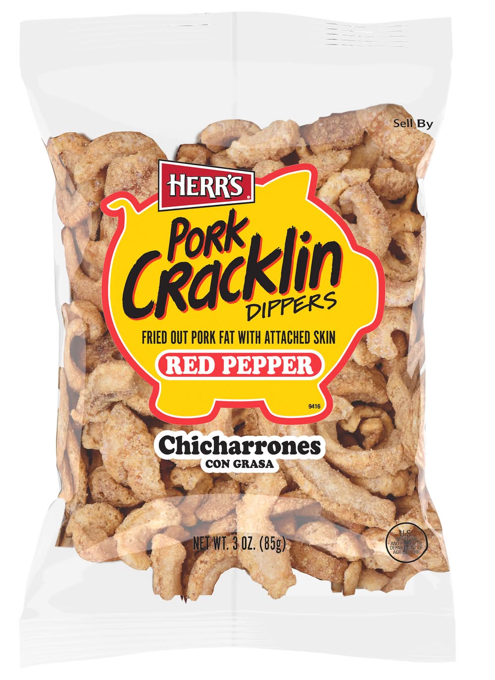 Herr's Pork Cracklin Dippers Chicharrones, Red Pepper (3 oz)