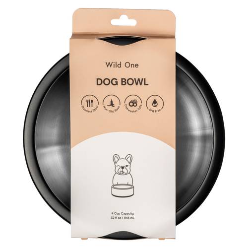 Wild One Stainless Steel Dog Bowl (medium/black)