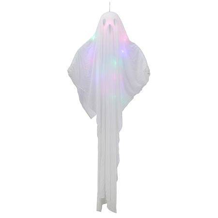 Festive Voice Happy Halloween Hanging Ghost, White