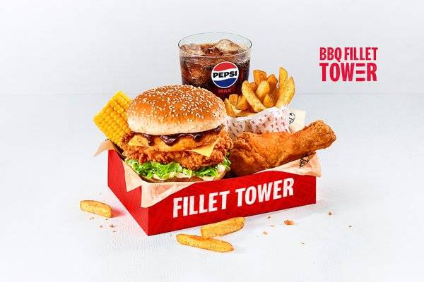 BBQ Fillet Tower Box Meal With 1 PC Chicken