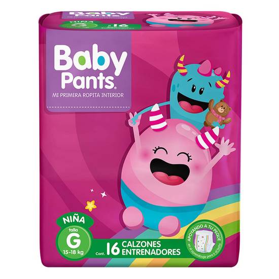 Baby pants calzón entrenador niña g (paquete 16 piezas)