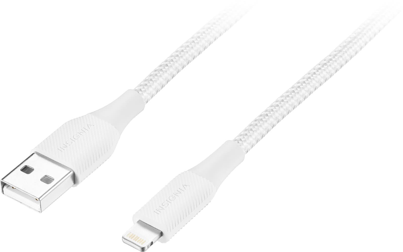 Insignia™ - 4' USB-A to Lightning Charge-and-Sync Cable - Moon Gray