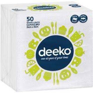 Deeko Serviettes Lunch 2ply 50 Pack