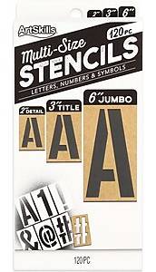 ArtSkills Multi-Size Stencils, Kraft, 120/Pack (PA-6236)