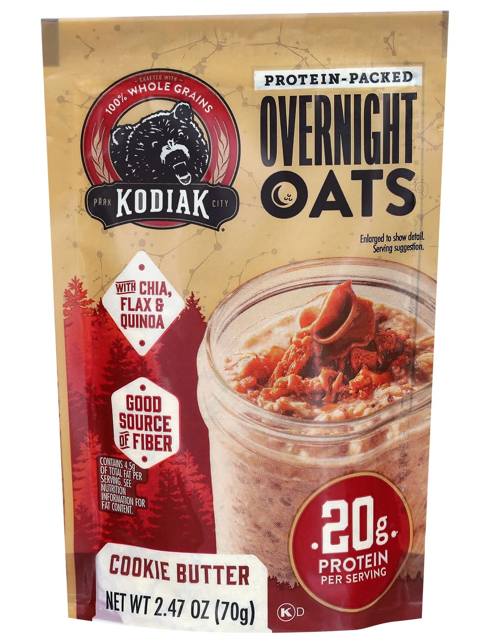 Kodiak Protein Packed Overnight Oats, Cookie Butter (2.47 oz)
