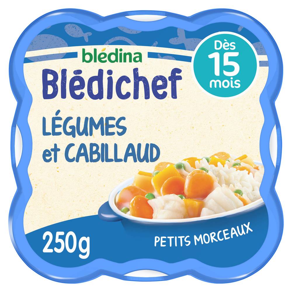 Blédina - Bledichef plat bébé légumes cabillaud dès 15 mois (250g)