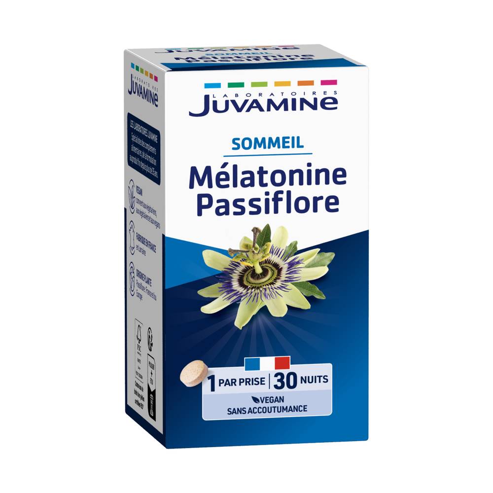 Juvamine - Mélatonine passiflore sommeil 3 actions, ( 30 pièces)