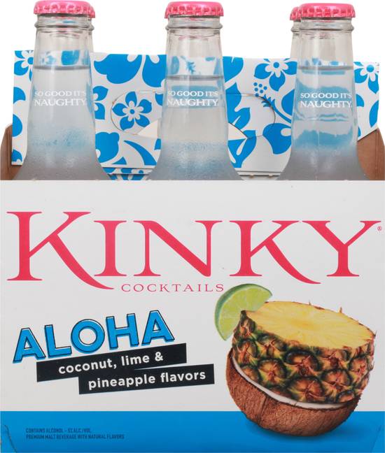 Kinky Aloha Cocktail Coconut, Lime & Pineapple Flavor (6 pack, 11.2 fl oz)