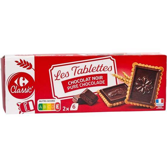 Carrefour Classic' - Biscuits tablettes, chocolat noir (12)