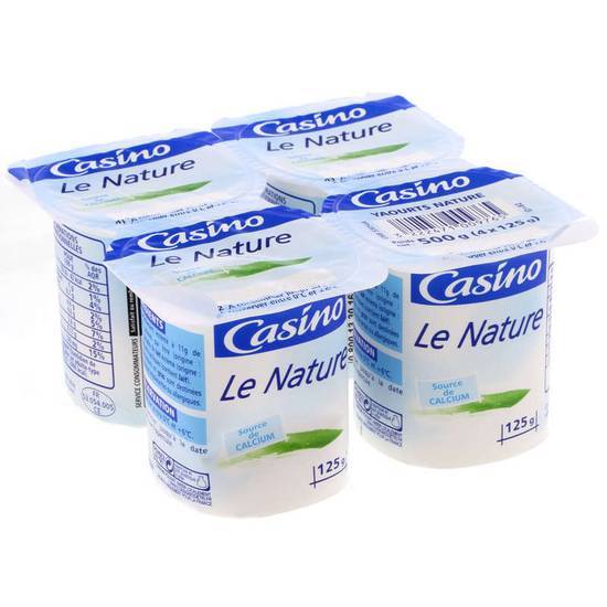 Casino Yaourt nature - Le Nature  - 4 pots 4x125g