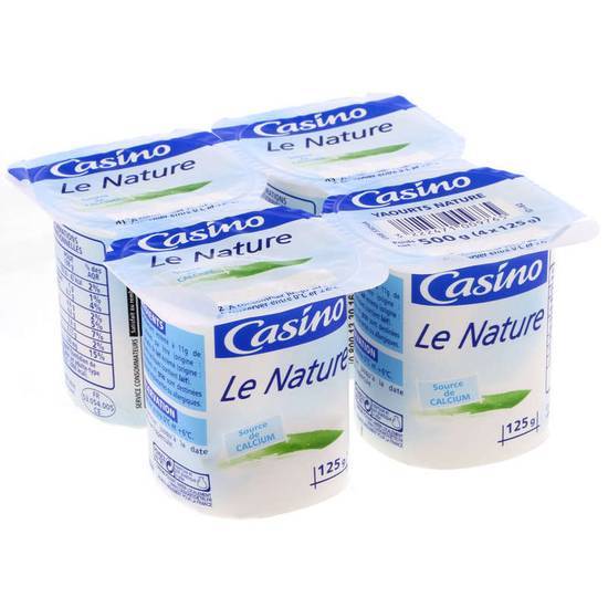 Casino le nature yaourt nature 4 pots 4x125 g