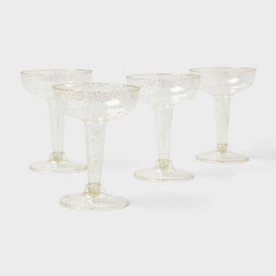 Spritz Coupe Champagne Gold Glitter 4.5 oz (20 ct)