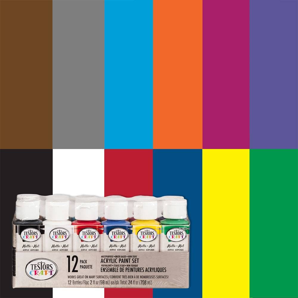 Testors 12-Pack 12 Color Water-based Paint (2-oz) | 312822