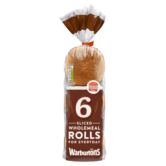 Warburtons Sliced Wholemeal Rolls (6 ct)