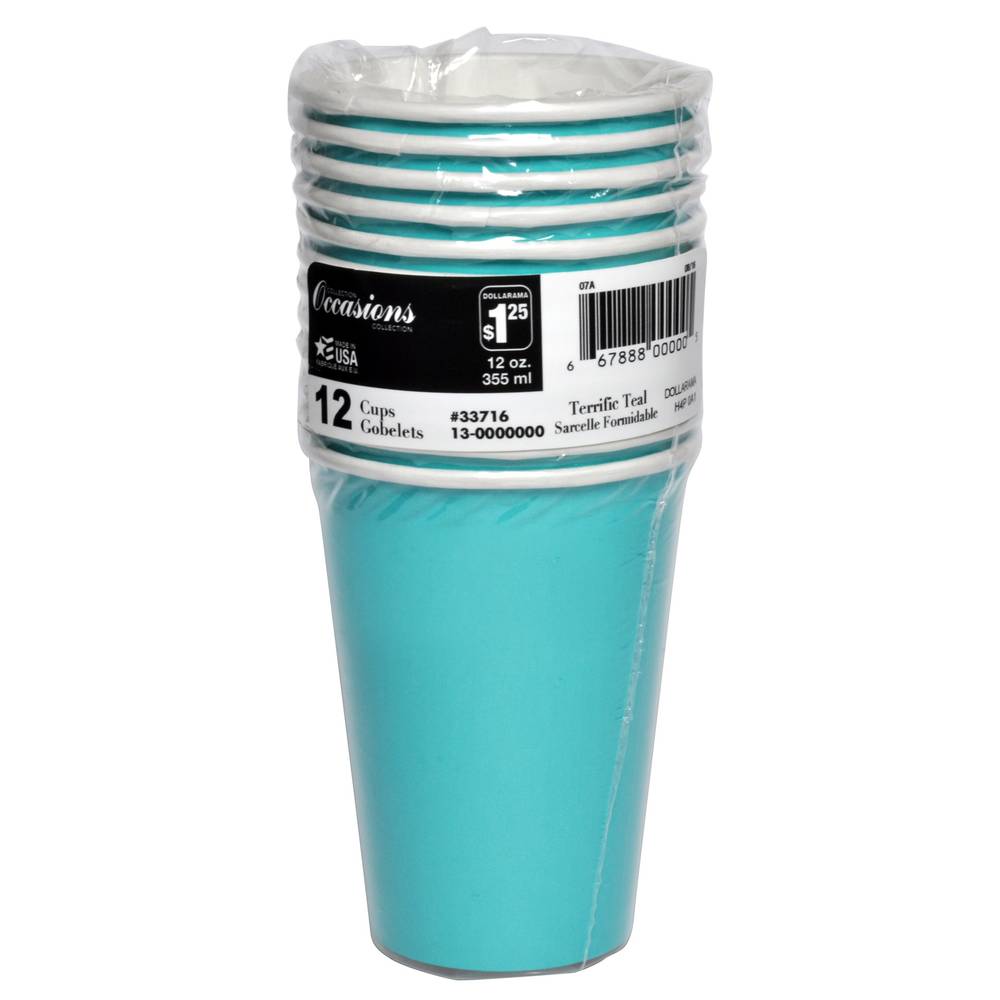 Paper cups - Terrific Teal, 12 Pack