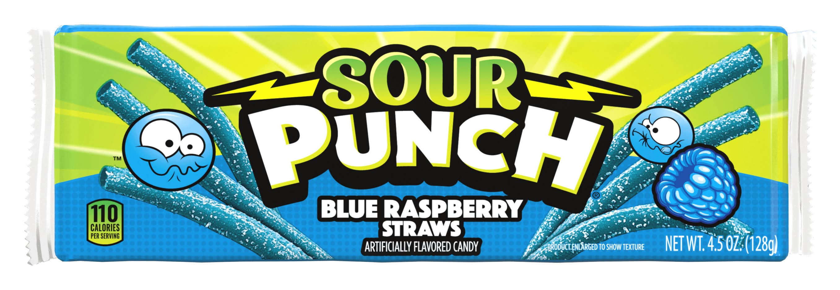 Sour Punch Straws Candy, Blue Raspberry (4.5 oz)