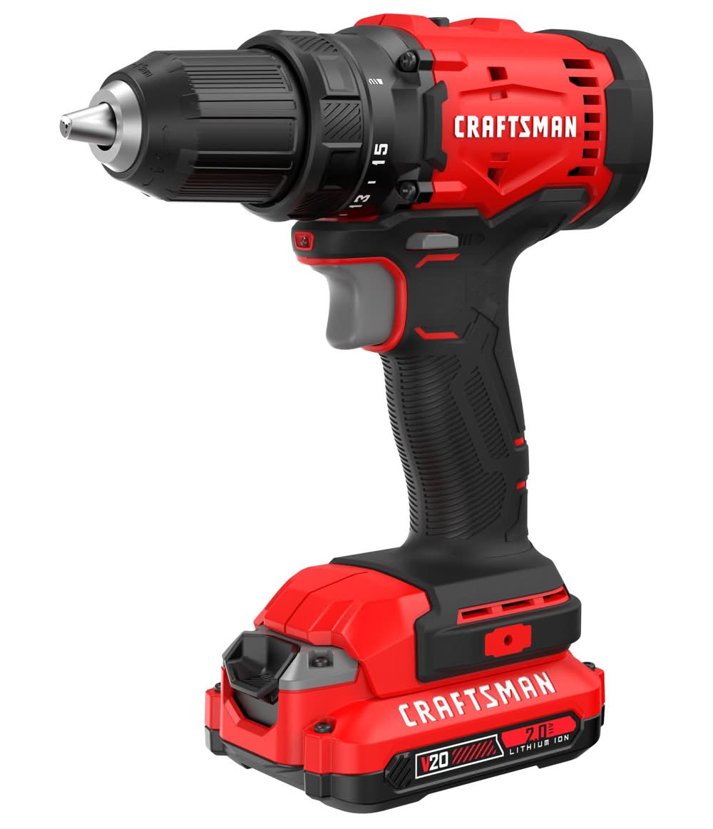 CRAFTSMAN V20 20-volt Max 1/2-in Keyless Cordless Drill ( 1 -Batteries Included, and Charger Included )