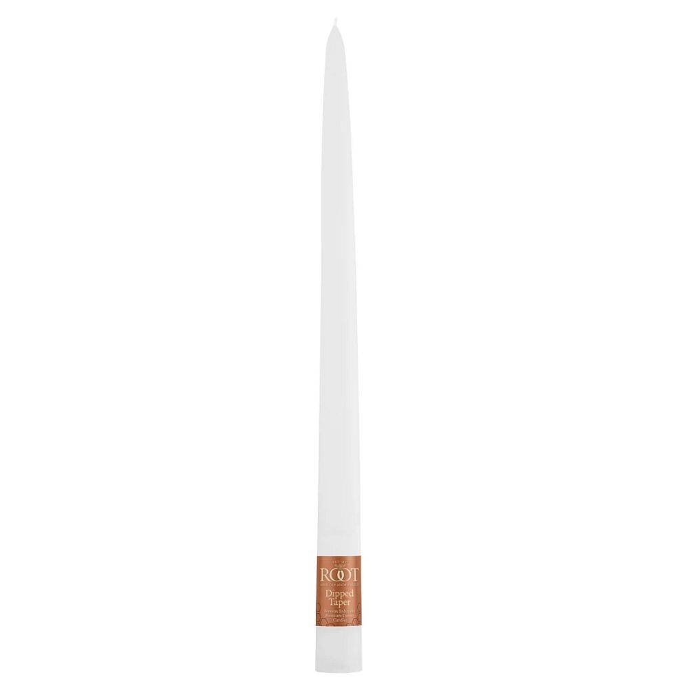 Root Candle 12In Hand Dipped Taper White