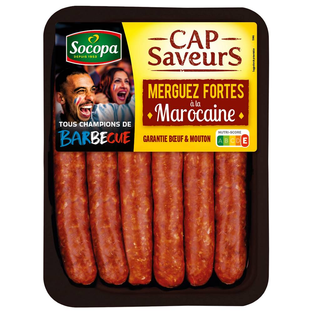 Socopa - Merguez fortes bœuf et mouton à la marocaine (6 pièces)