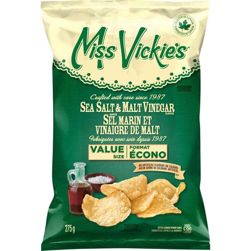 Miss Vickie's Potato Chips Sea Salt & Malt Vinegar 275 g