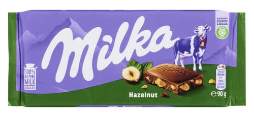 Milka Chocolate Bar, Hazelnut (90 g)
