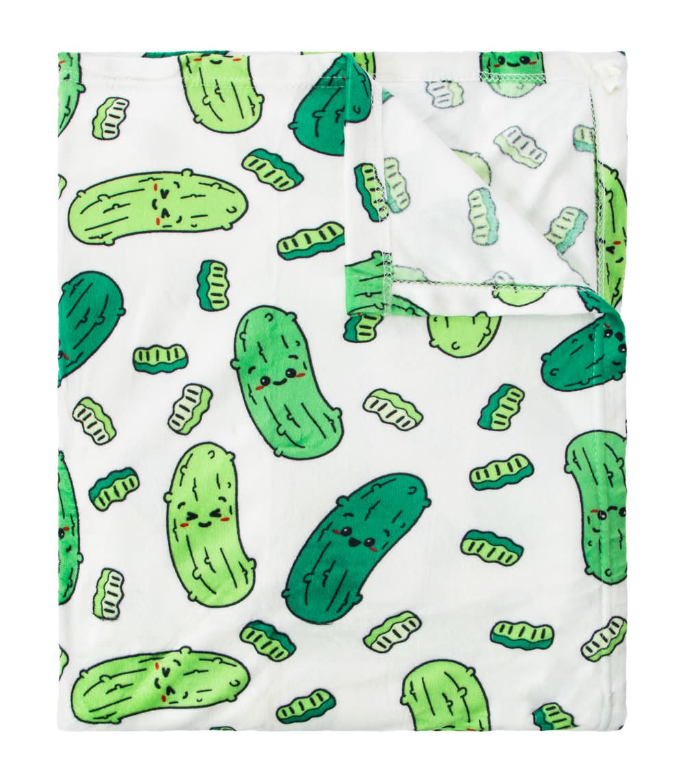 Two-Sided Plush Blanket 50in x 60in Kawaii Pickle