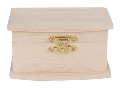 Make Market 3.5" Wood Trinket Box, 3.74" x 2.24" x 2.13"