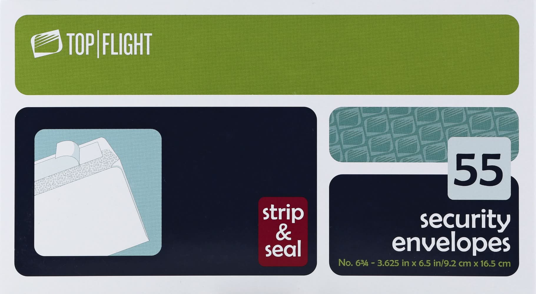 Top Flight Strip & Seal Security Envelopes (8 oz, 55 ct)