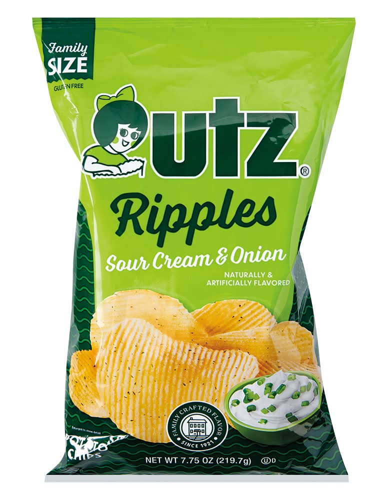 Utz Ripples Potato Chips, Sour Cream-Onion (9.3 oz)
