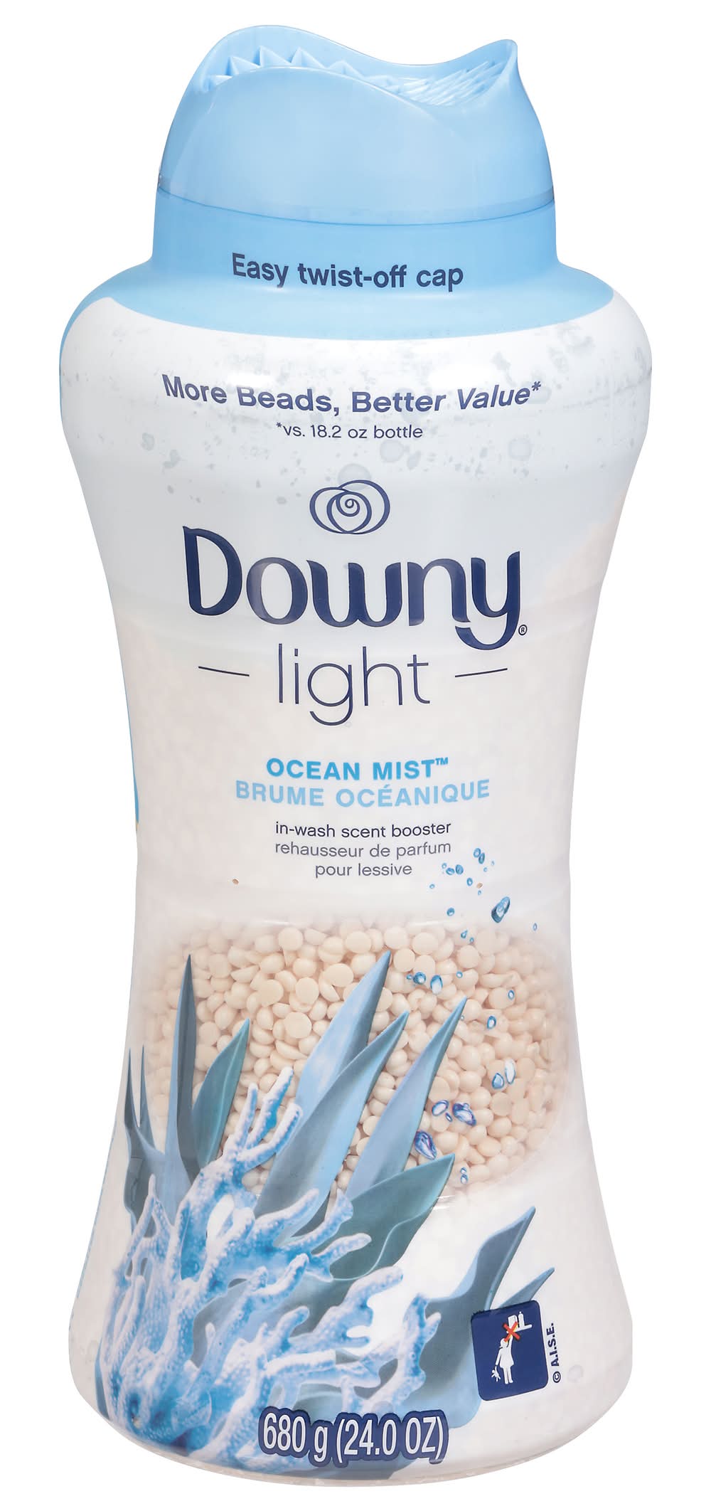Downy Light in Wash Laundry Scent Booster Beads, Ocean Mist (24 oz)